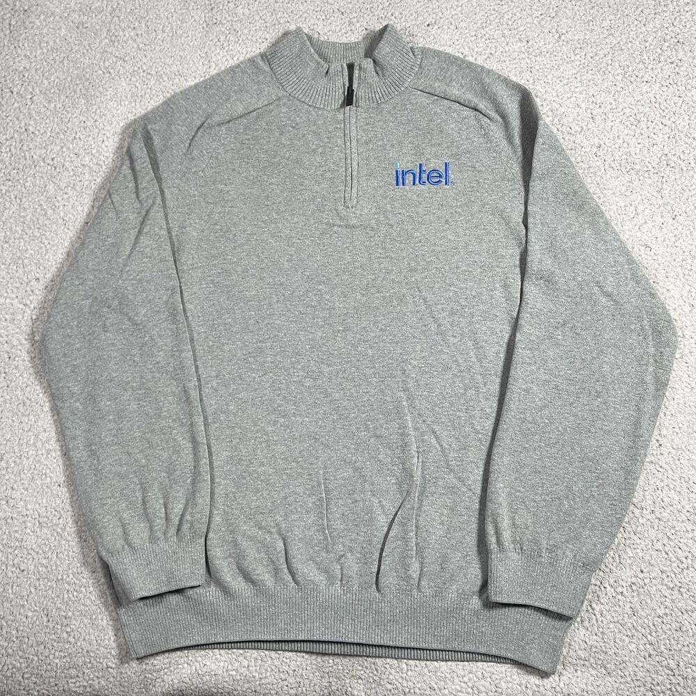 Mercer Mettle 1/4 Zip Pullover Mens XL Intel Tech Computer Processor Promo